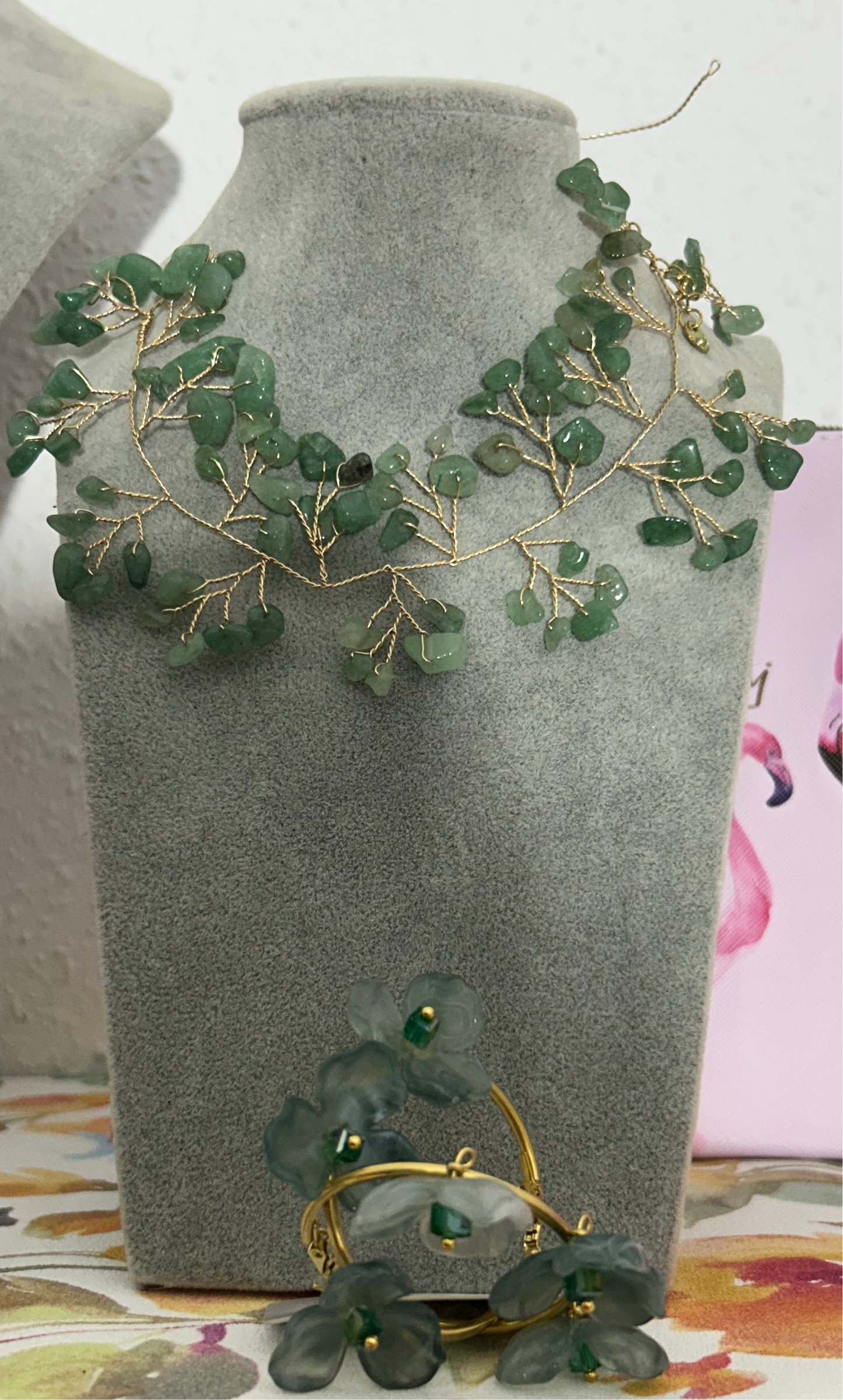 Collar y pendientes amatista.