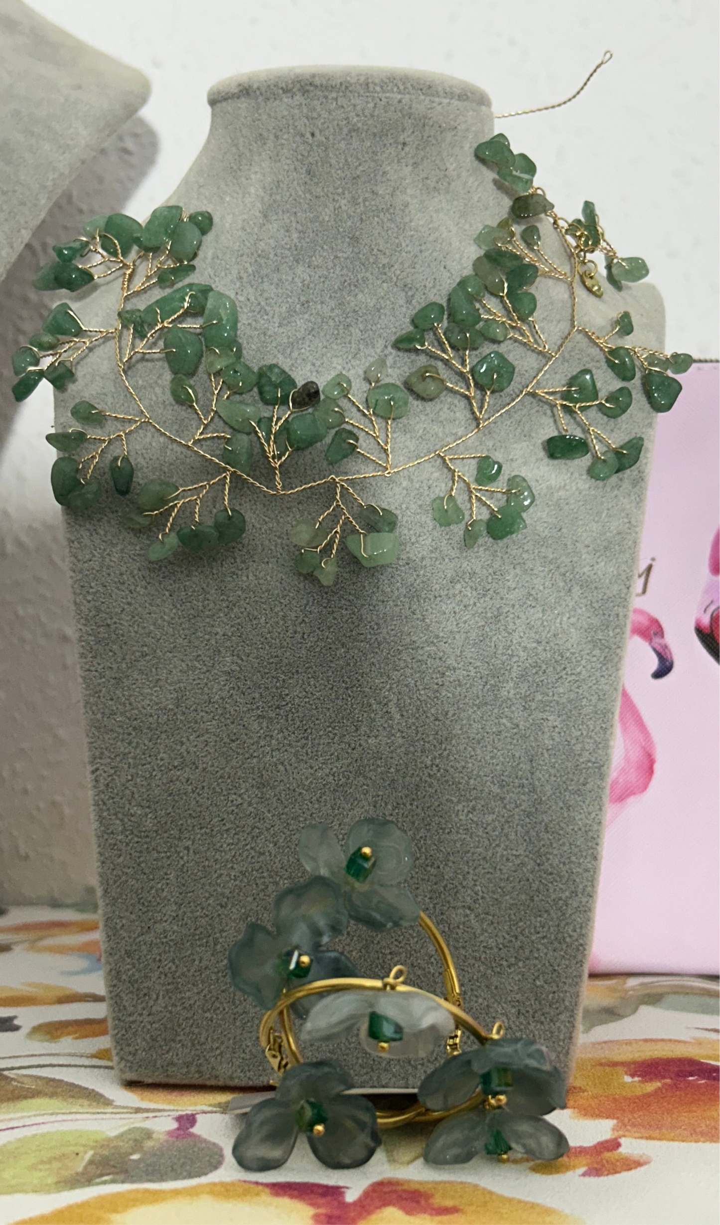 Collar y pendientes amatista.