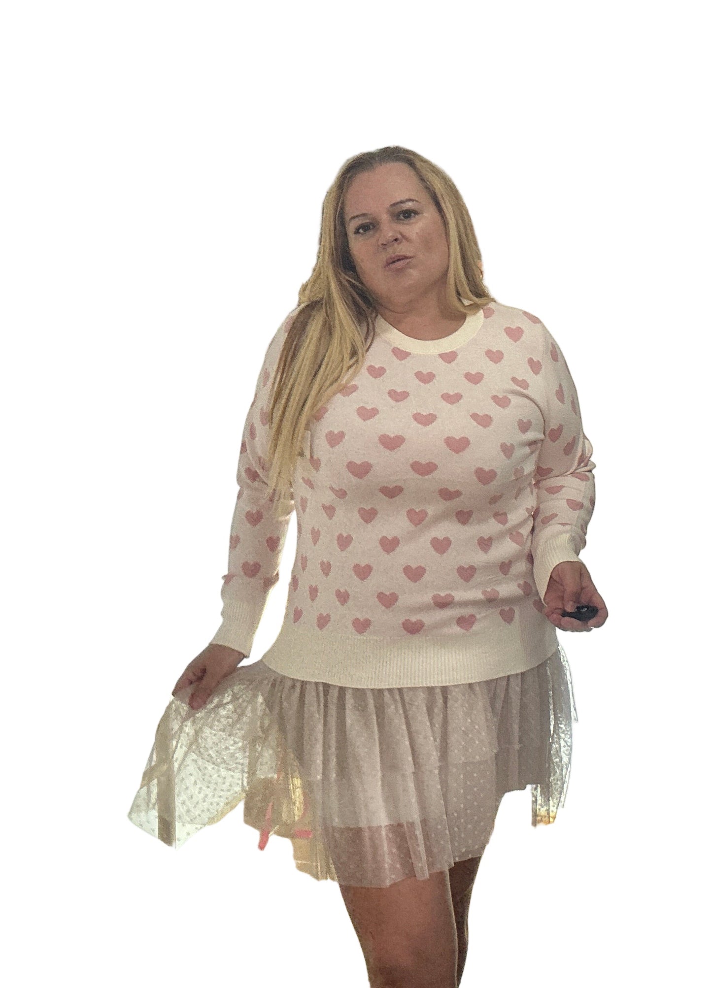 Vestido/ falda nude.