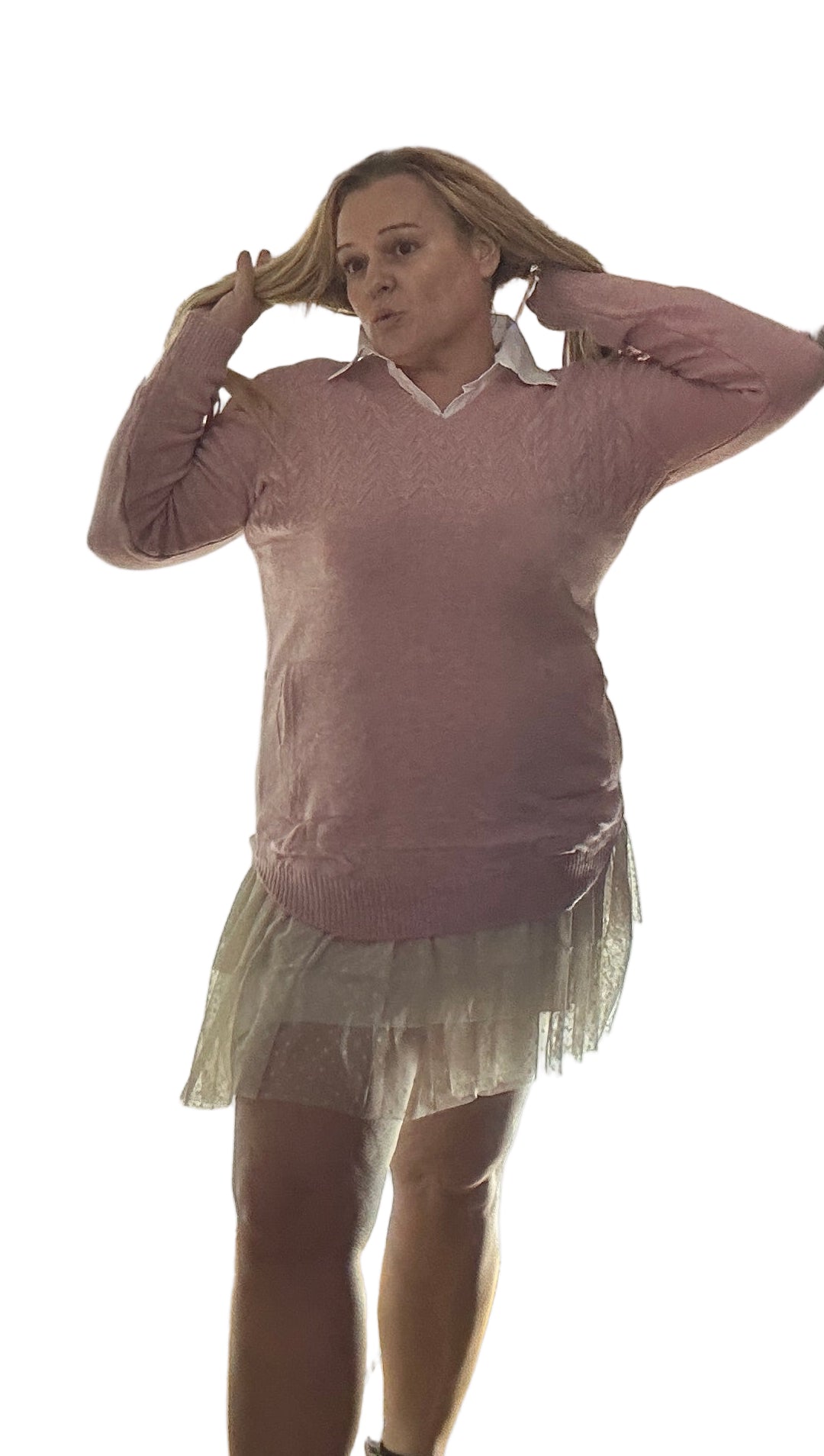 Jersey punto con cuello de camisa