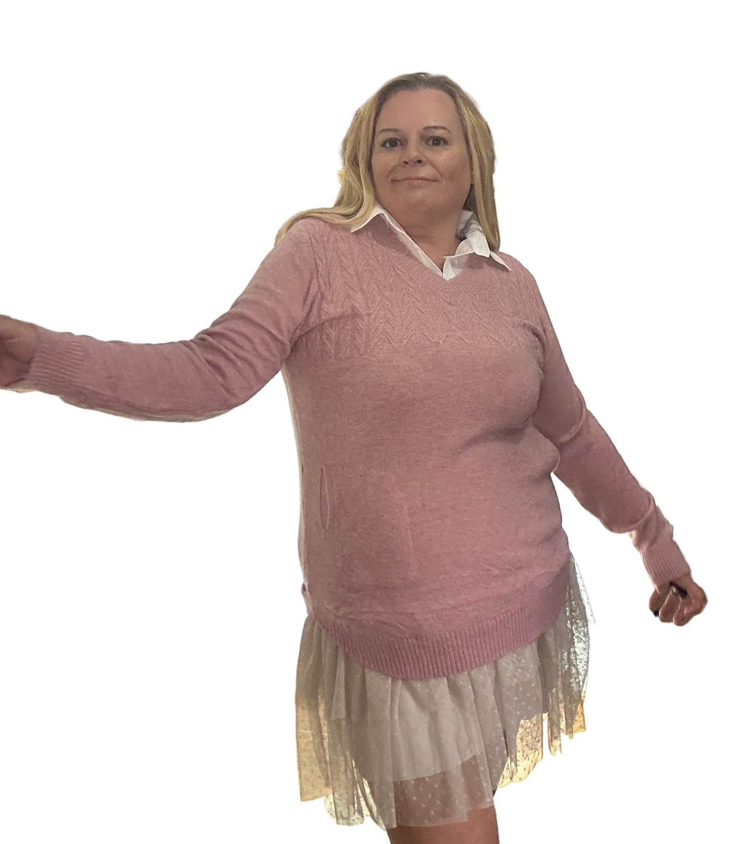 Jersey punto con cuello de camisa