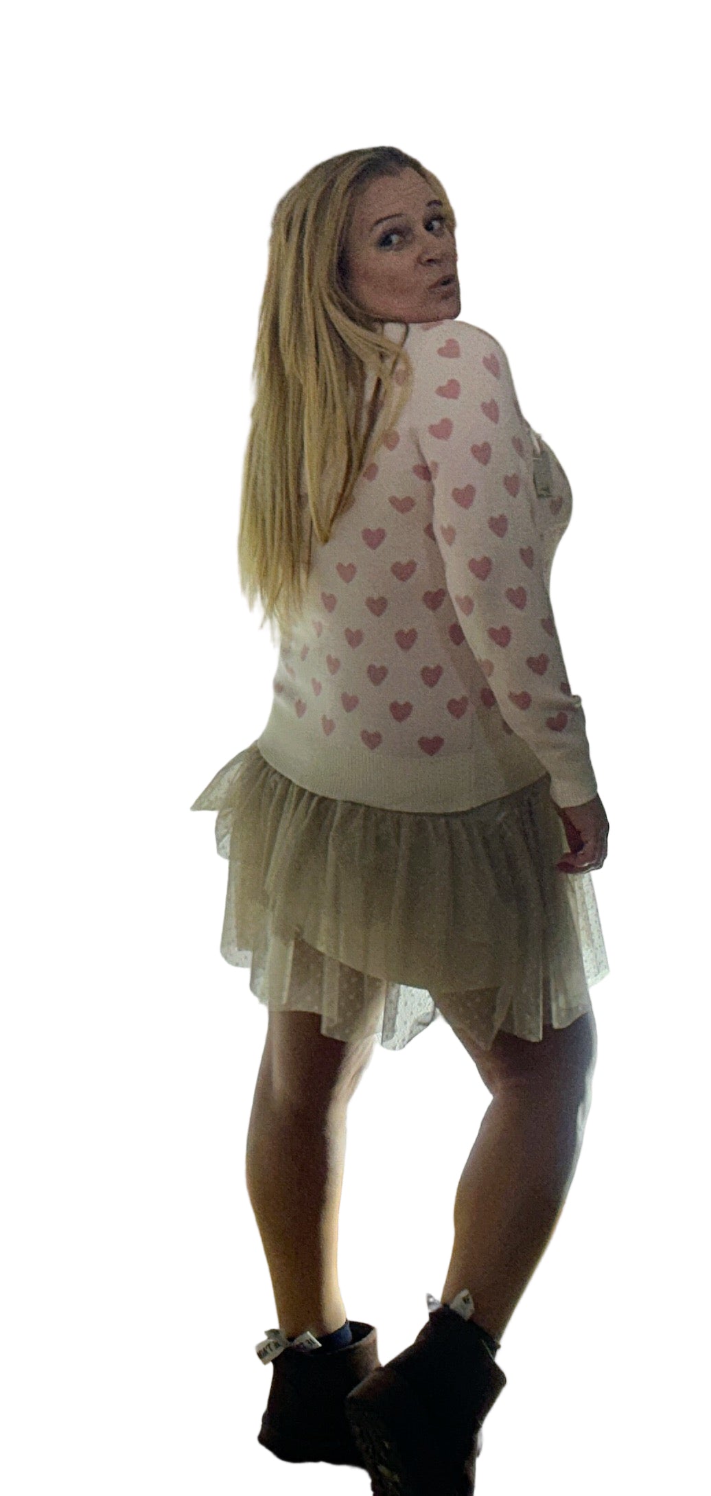 Vestido/ falda nude.