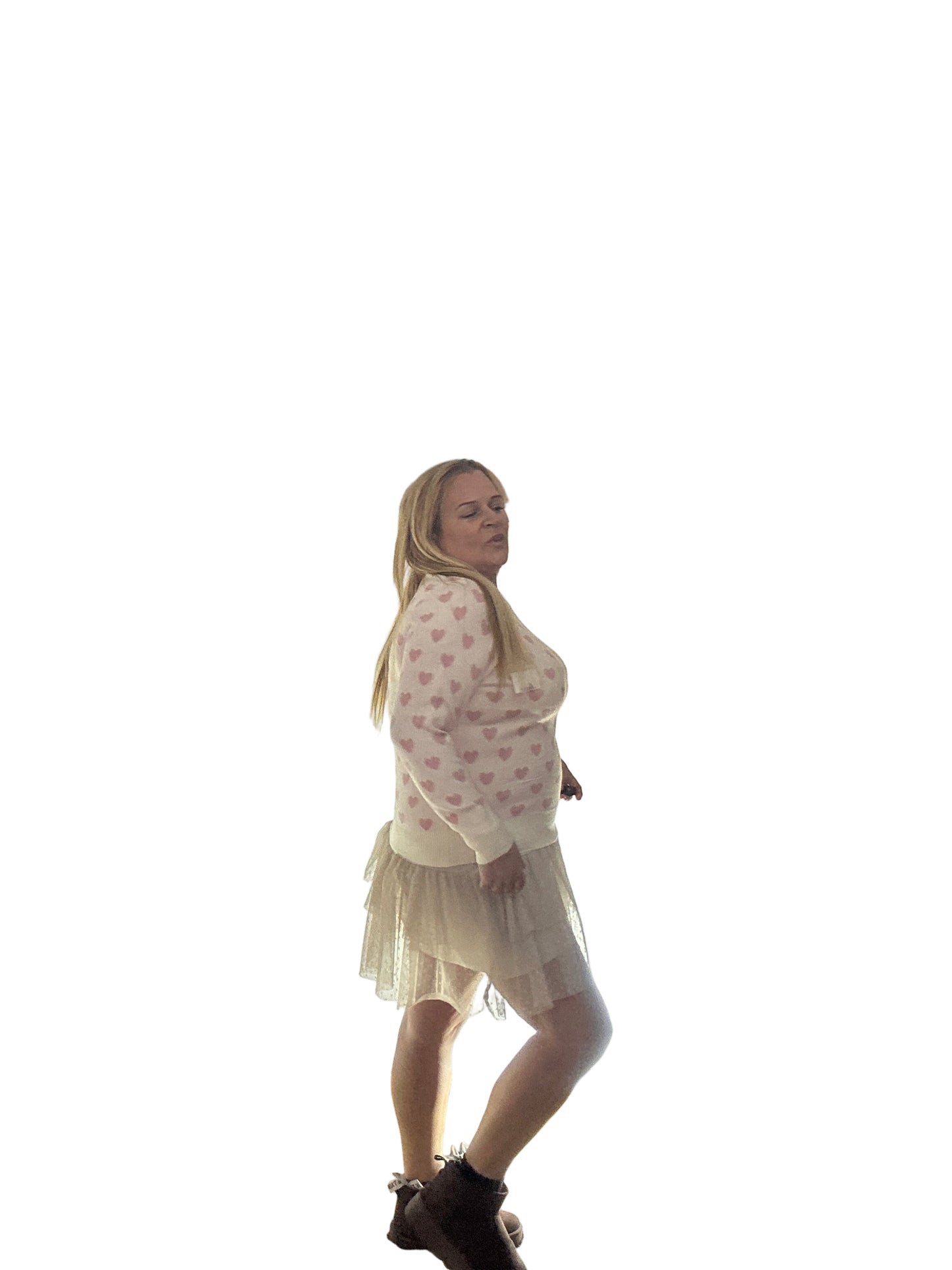 Vestido/ falda nude.