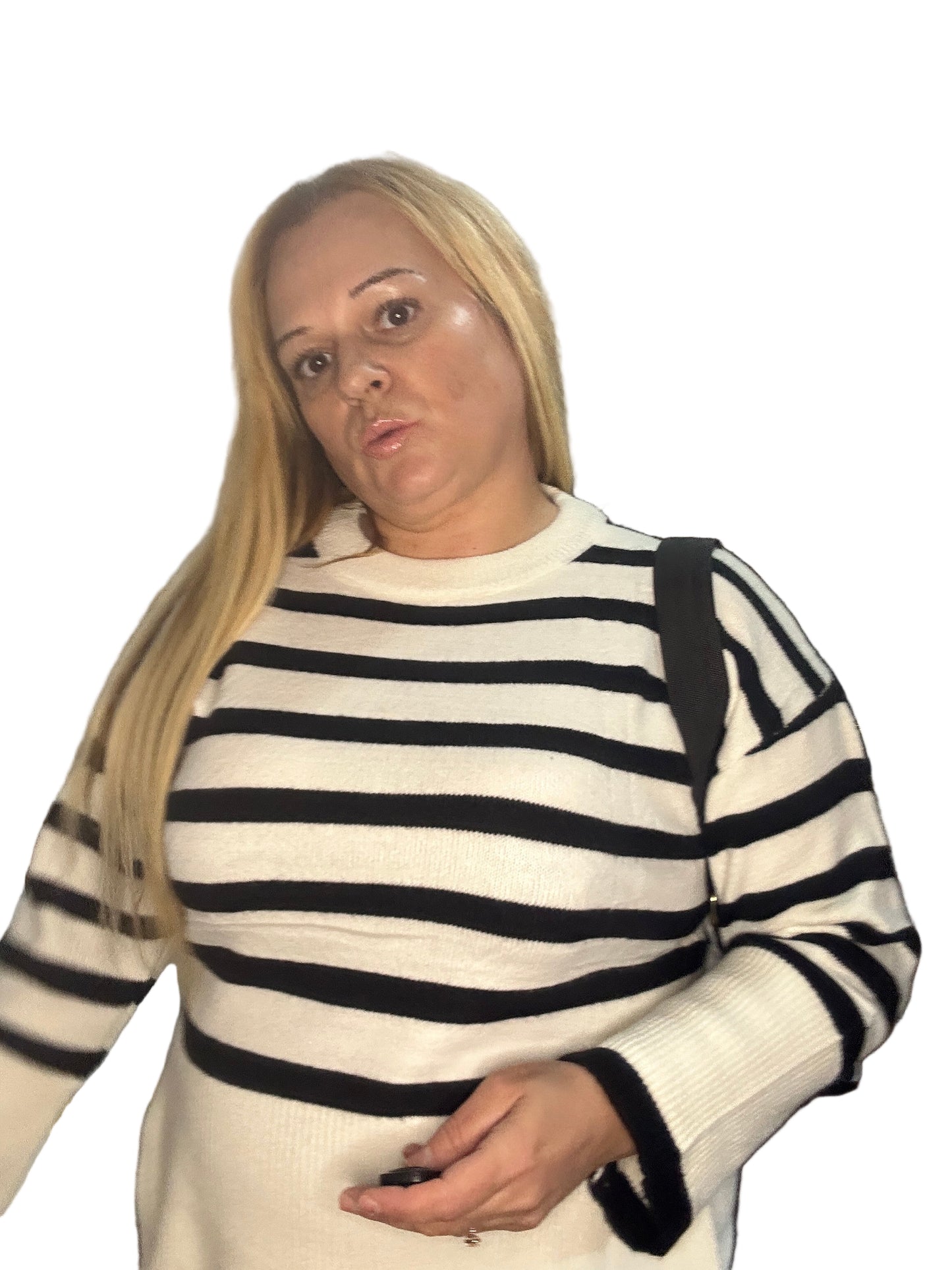 Conjunto blanco y azul marino