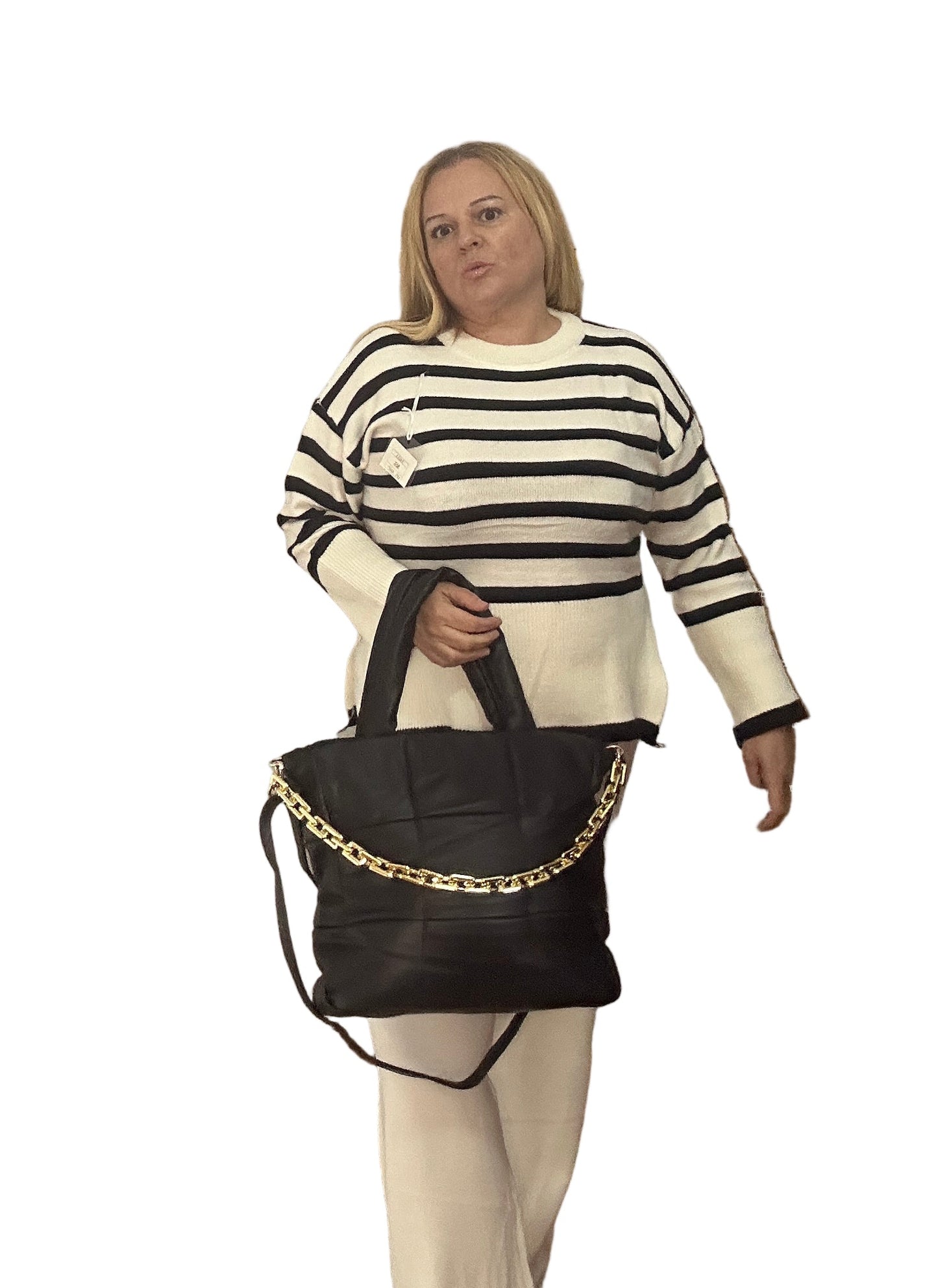 Conjunto blanco y azul marino