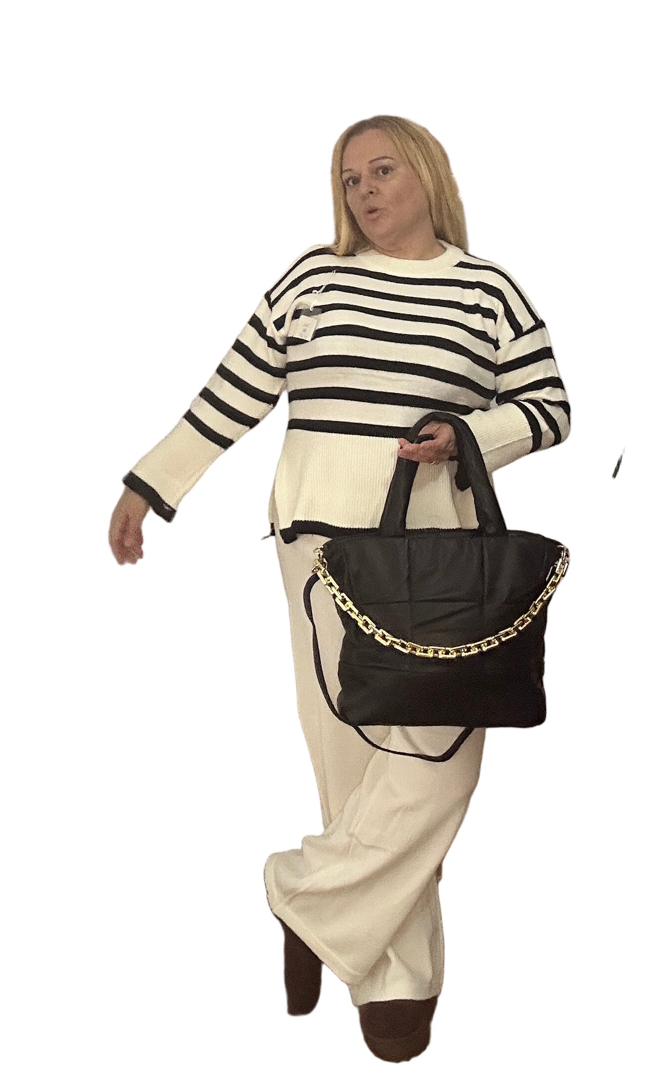 Conjunto blanco y azul marino