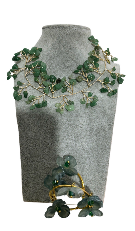 Collar y pendientes amatista.