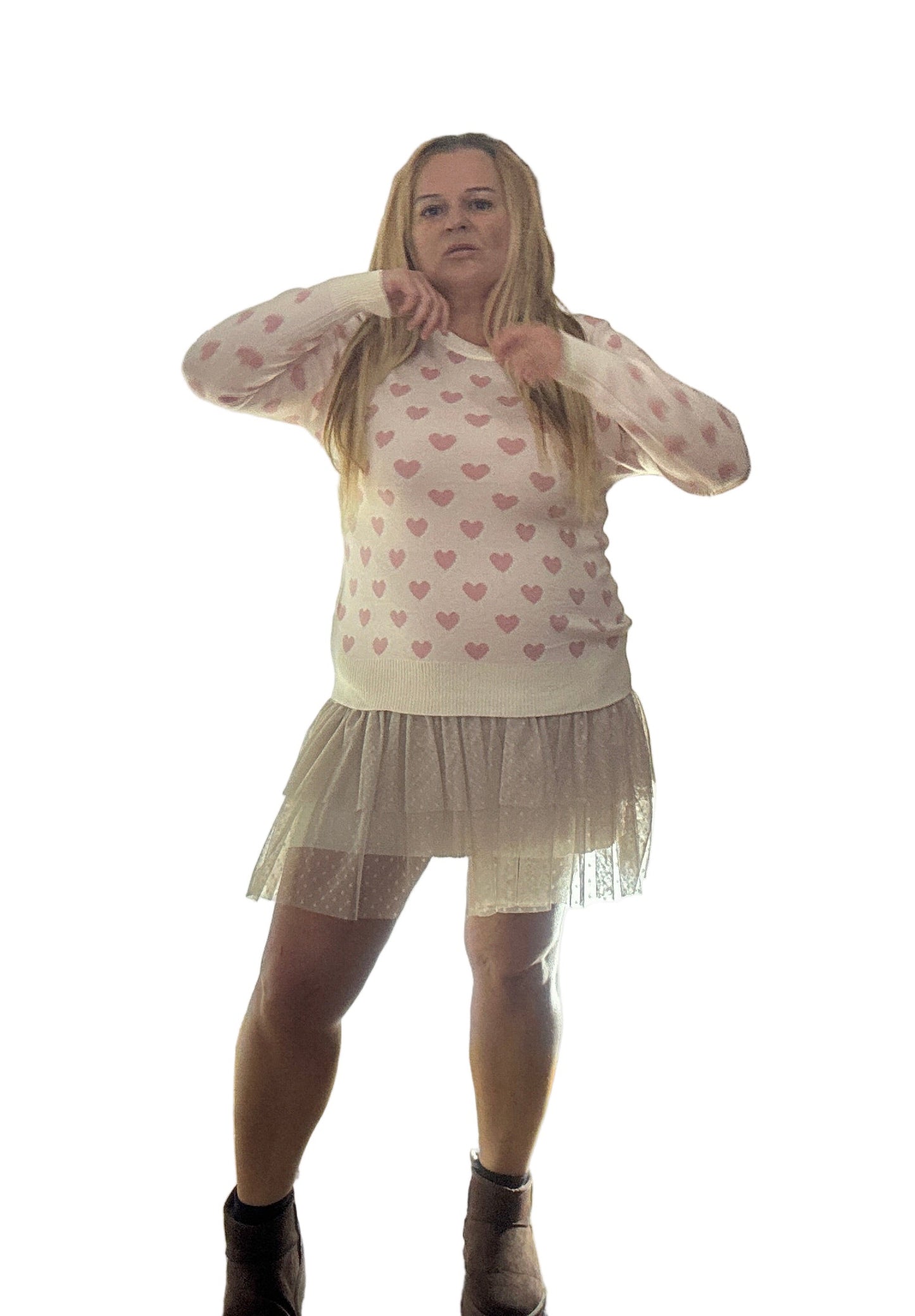 Vestido/ falda nude.