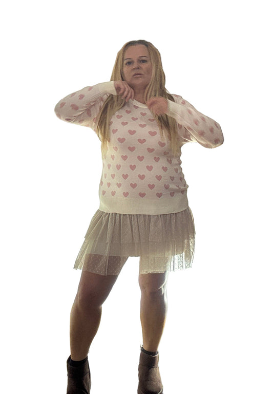 Vestido/ falda nude.