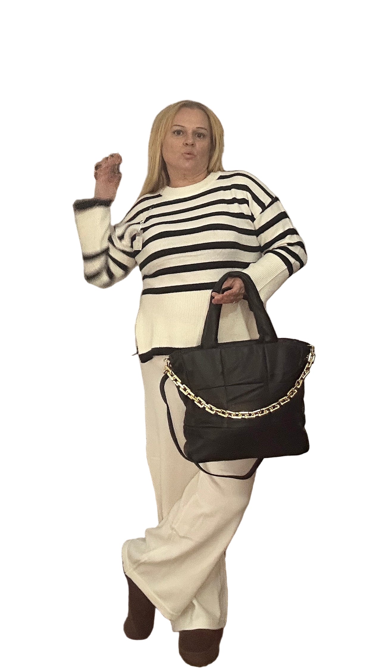 Conjunto blanco y azul marino