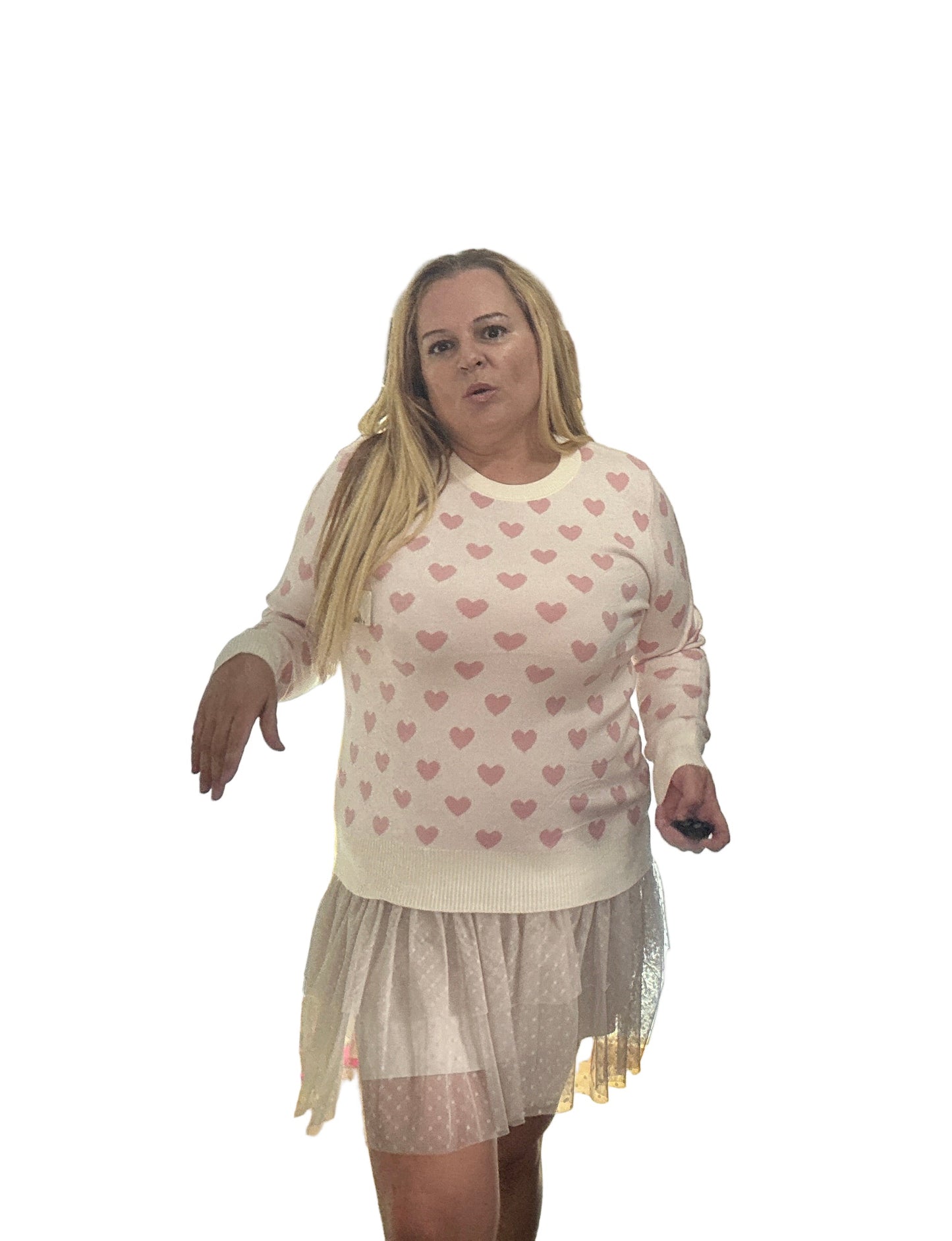 Vestido/ falda nude.