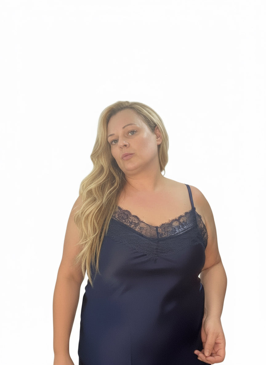 Top lencero azul marino