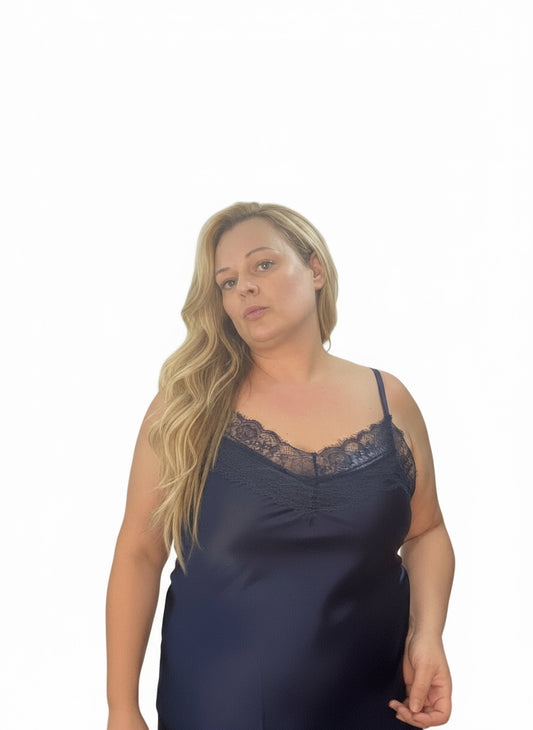 Top lencero azul marino