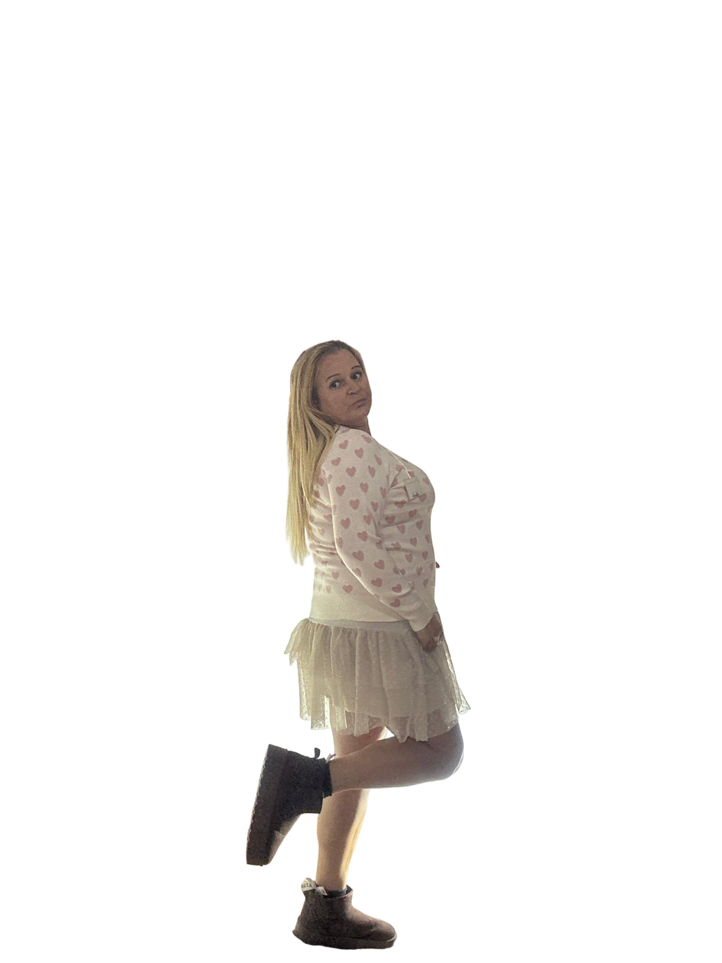 Vestido/ falda nude.