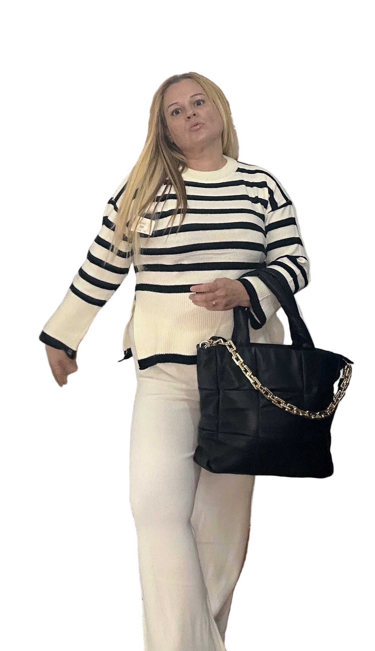 Conjunto blanco y azul marino